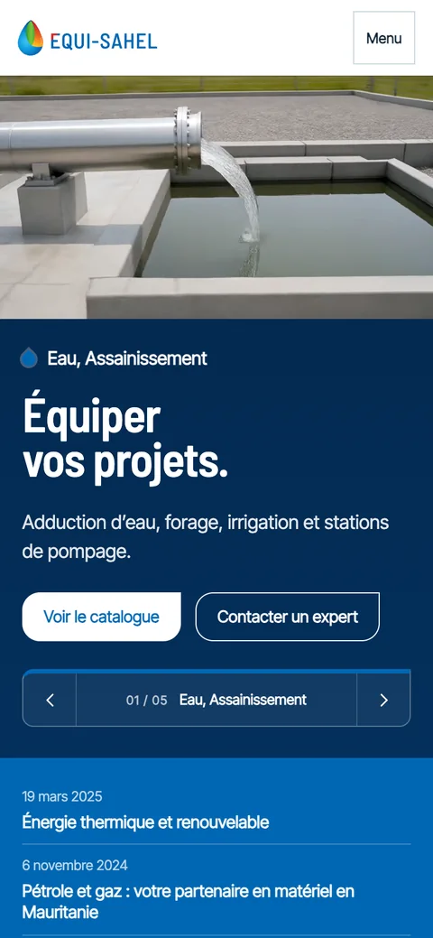 Site Equi-Sahel sur mobile